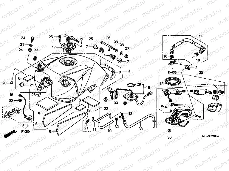 F-21 FUEL TANK / FUEL PUMP (CBF600S / SA)