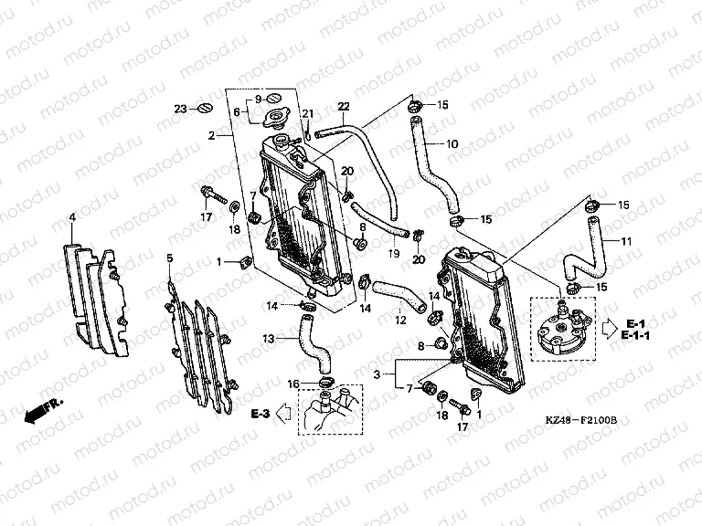 F-21 RADIATOR (CR125R2-4)