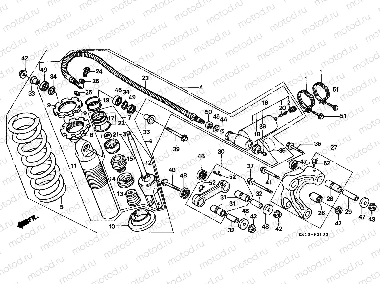 F-21 REAR SHOCK ABSORBER (XR250RE / RF)
