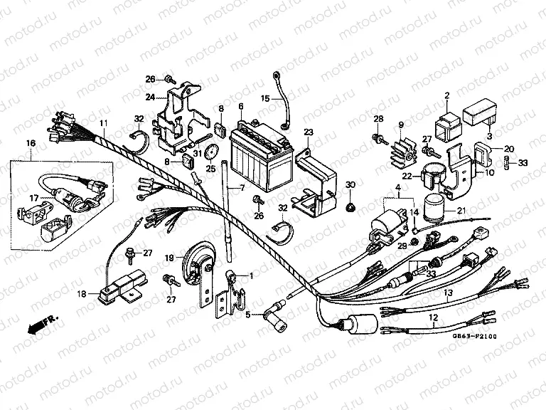 F-21 WIRING HARNESS / BATTERY (C90C)