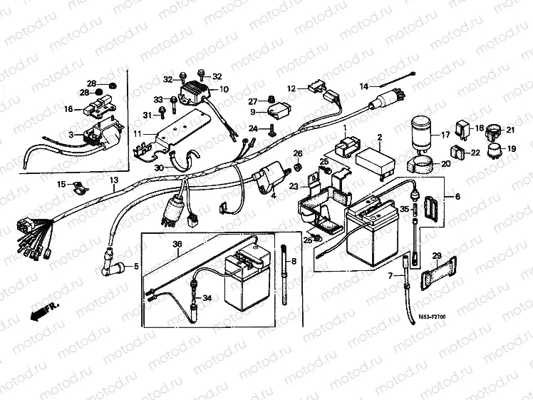 F-21 WIRING HARNESS / BATTERY / IGNITION COIL