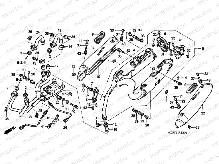 F-22-1 EXHAUST DRUM (VFR8004 / 5) (VFR800A4 / 5)