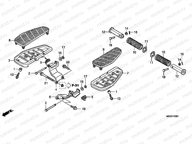F-22-1 FOOTREST (KO)