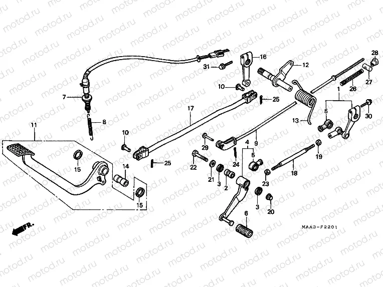 F-22-1 PEDAL (VT1100CV)