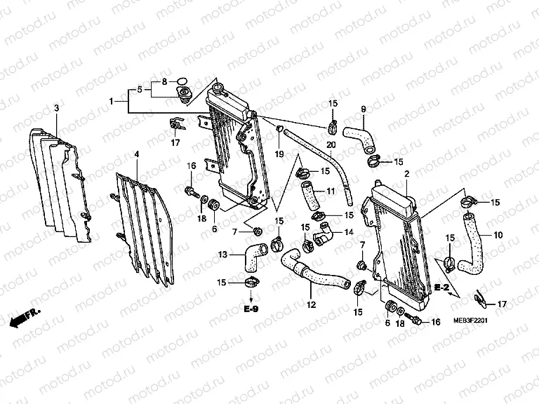 F-22-1 RADIATOR (CRF450R5,6,7,8)