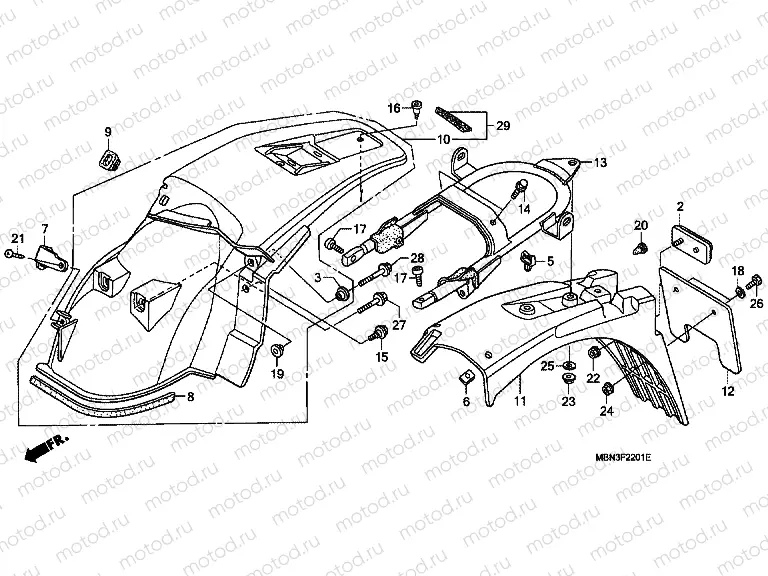 F-22-1 REAR FENDER (DK / ED / U)