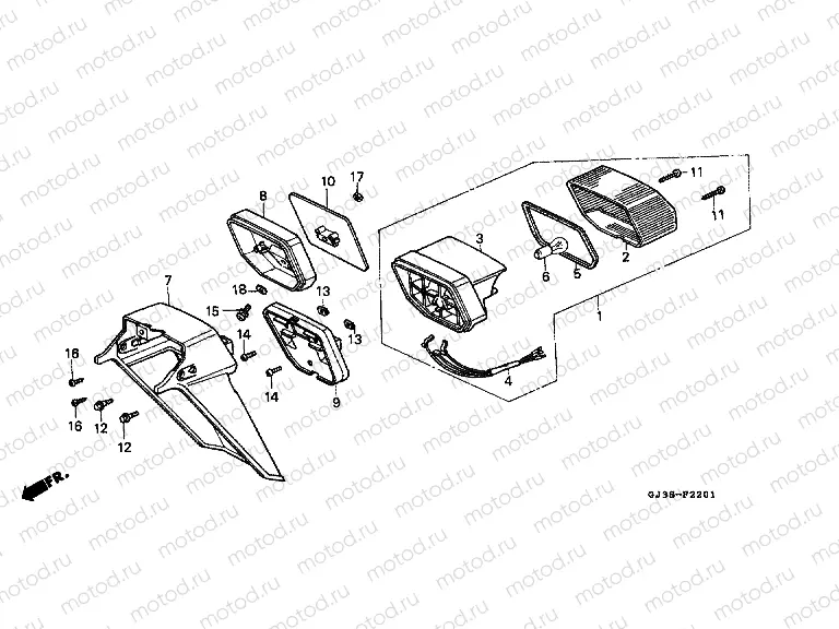 F-22-1 REAR LAMP / REAR FENDER (H)