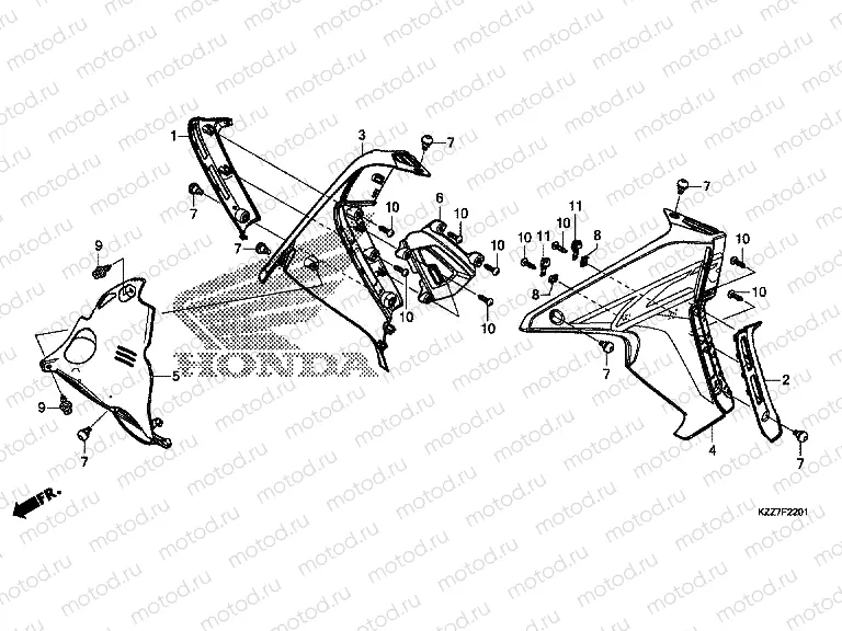 F-22-1 SHROUD (CRF250RL/RLA)