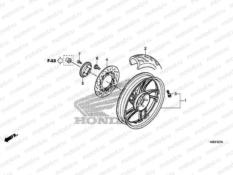 F-22-10 REAR WHEEL