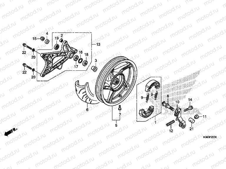 F-22-30 REAR WHEEL / SWING