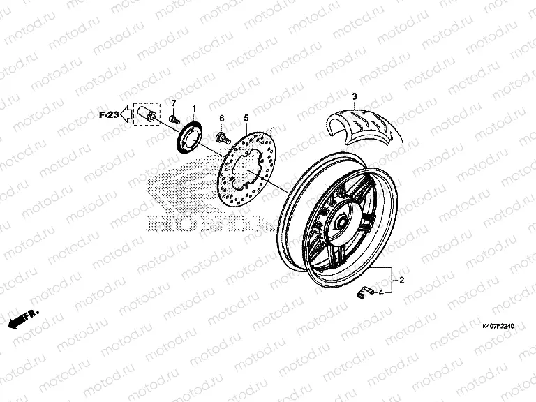 F-22-40 REAR WHEEL