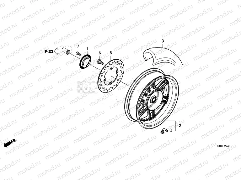 F-22-40 REAR WHEEL