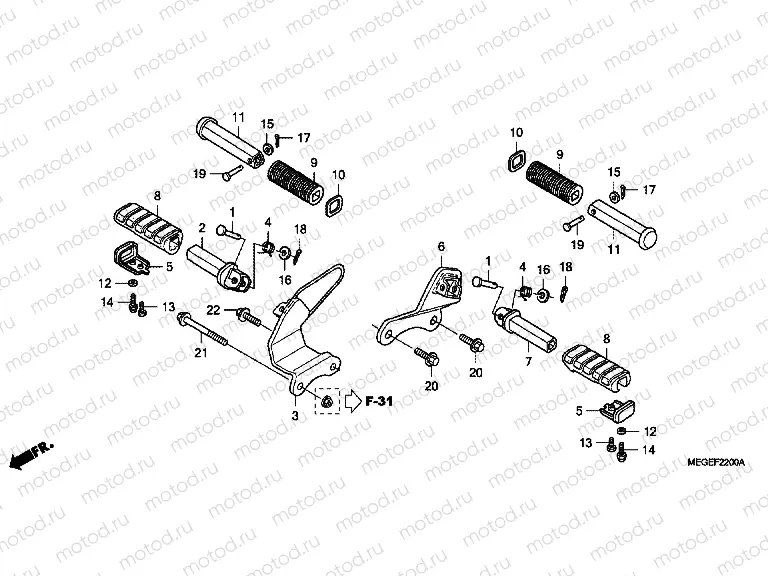 F-22 FOOTREST (EXCEPT KO)