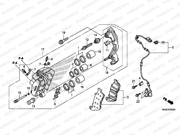F-22 FRONT BRAKE CALIPER