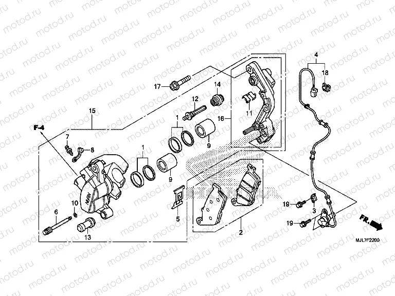F-22 FRONT BRAKE CALIPER