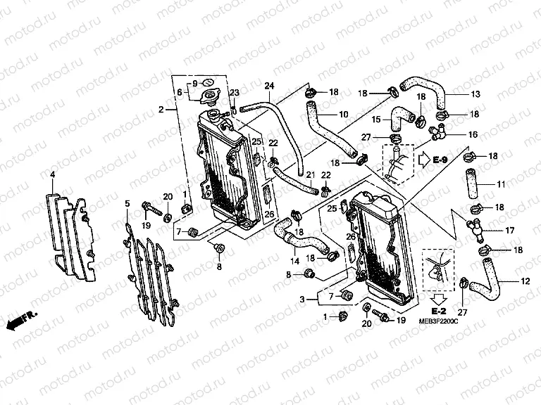 F-22 RADIATOR (CRF450R2,3,4)