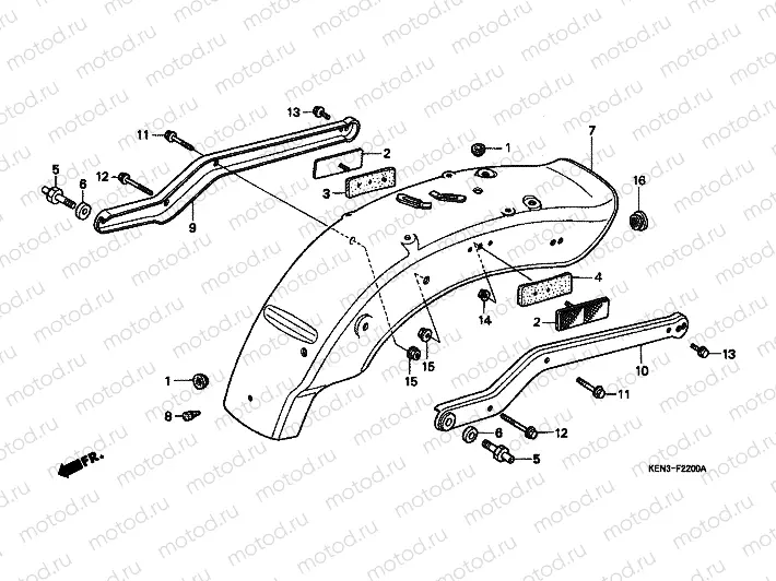 F-22 REAR FENDER (CMX250CT-CM / V / Y / 1/2/3)