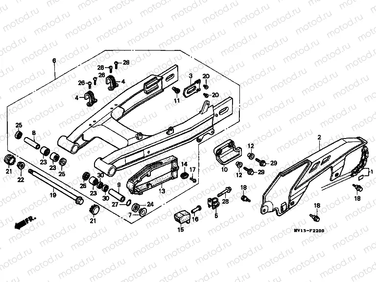 F-22 REAR FORK / CHAIN ​​CABINET