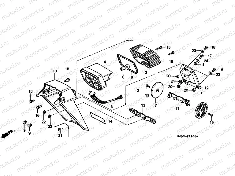 F-22 REAR LAMP / REAR FENDER (B / E / F / IT / N / PO)