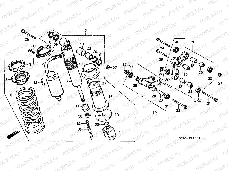 F-22 REAR SHOCK ABSORBER