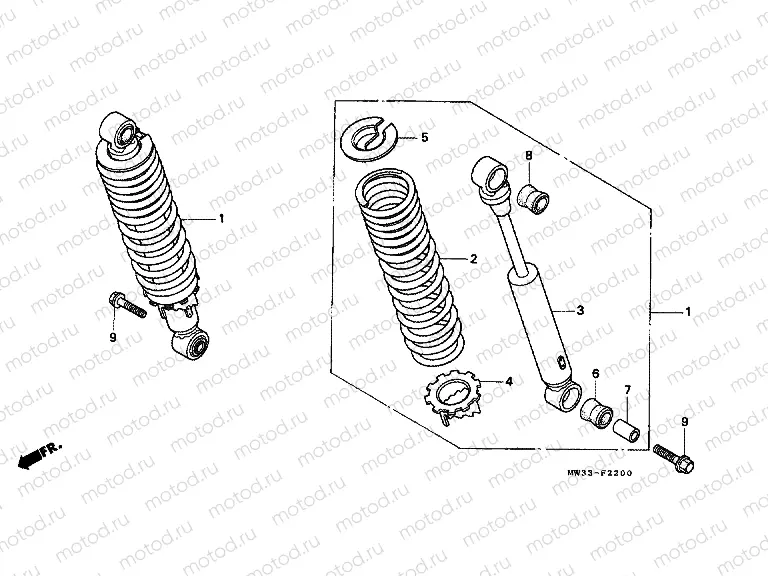 F-22 REAR SHOCK ABSORBER (CB750)