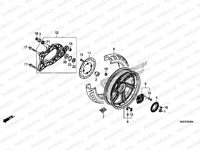 F-22 REAR WHEEL / SWINGARM