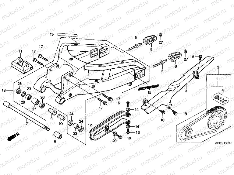 F-22 SWING ARM (CBR600RR3 / 4)