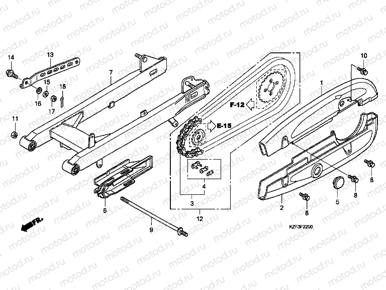 F-22 SWING ARM / CHAIN ​​CABINET (E, ED, F)
