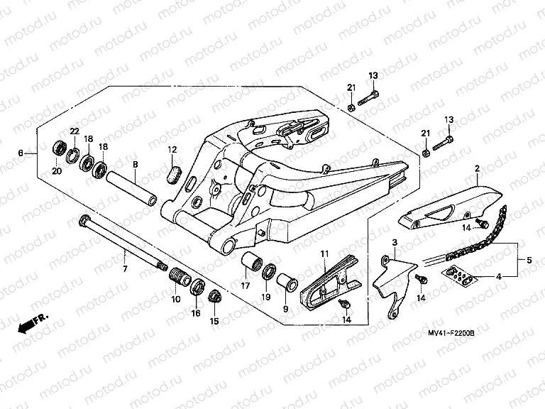 F-22 SWINGARM/CHAIN CASE