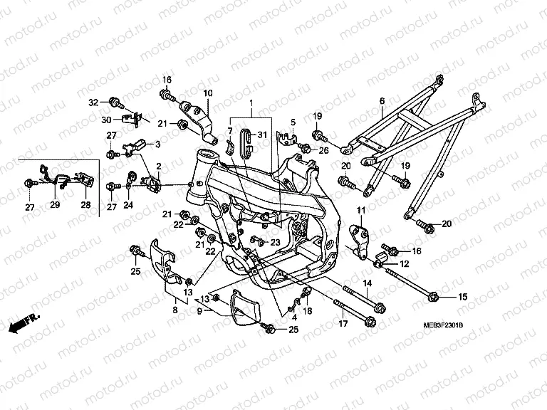 F-23-1 FRAME HOUSING (CRF450R5,6,7,8)