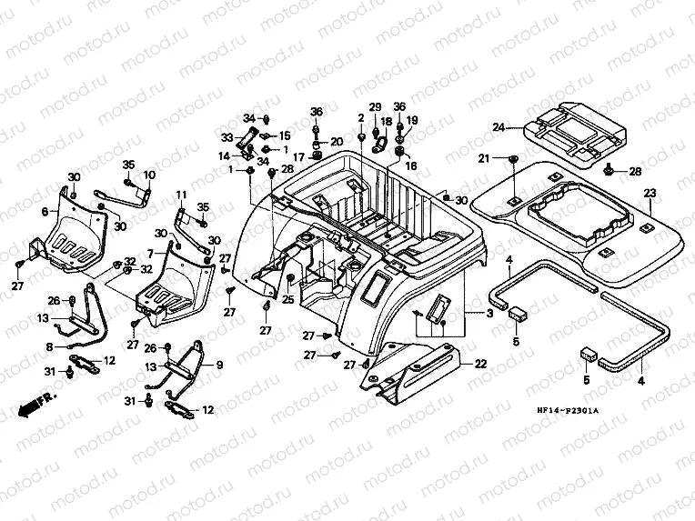 F-23-1 REAR FENDER (TRX200D)