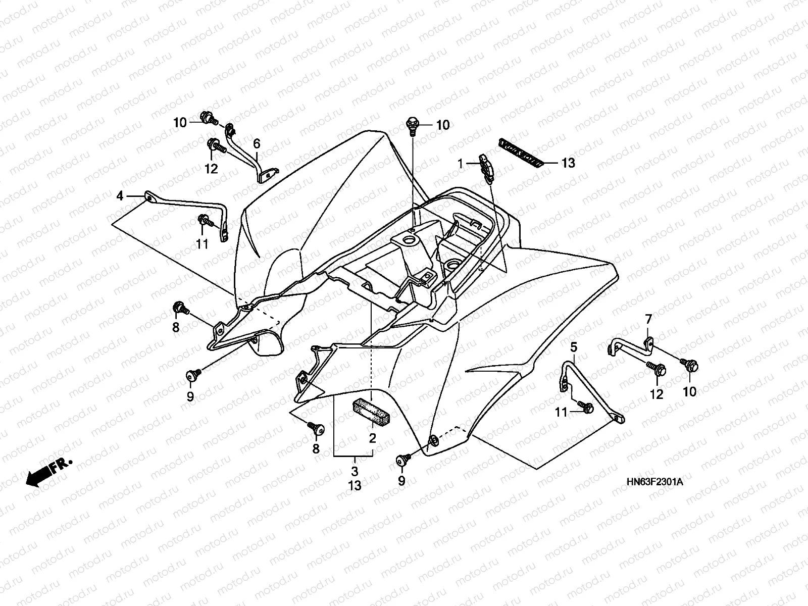 F-23-1 REAR FENDER (TRX250EX6/7/8)