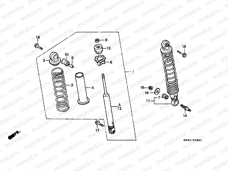 F-23-1 REAR SHOCK ABSORBER (2)