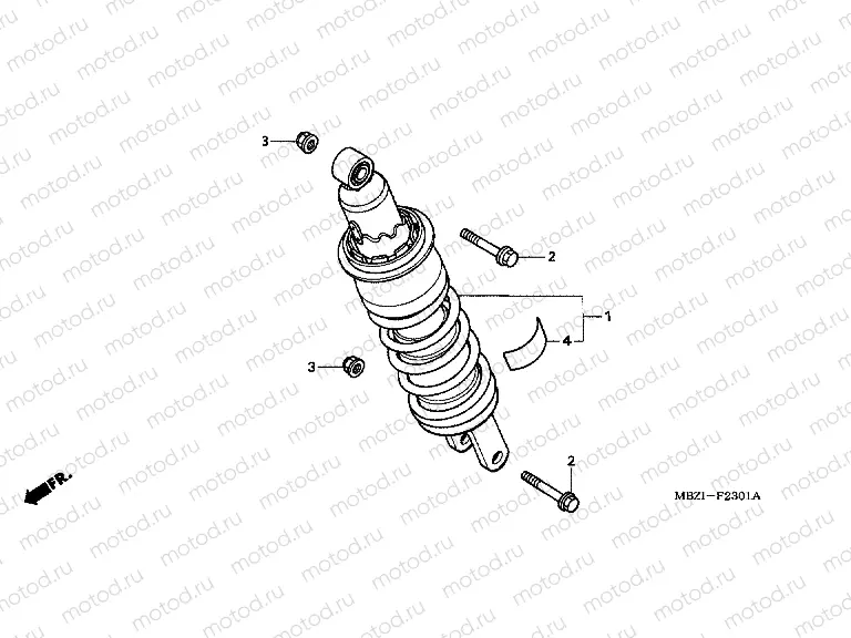 F-23-1 REAR SHOCK ABSORBER (CB600F3 / 4/5/6)