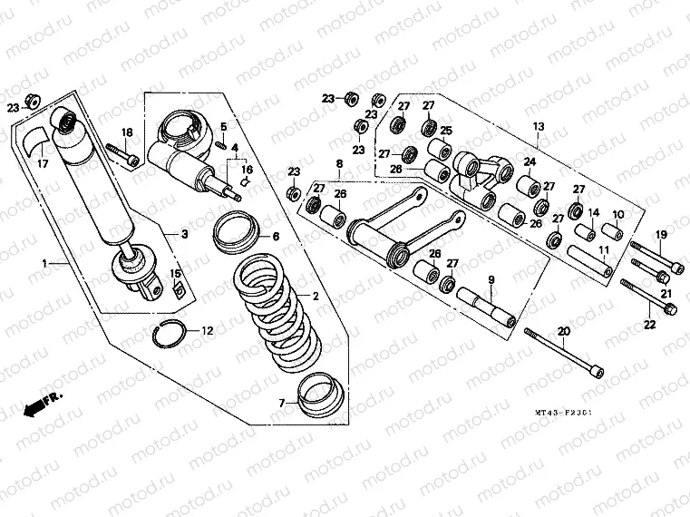 F-23-1 REAR SHOCK ABSORBER (VFR750FN / FP)