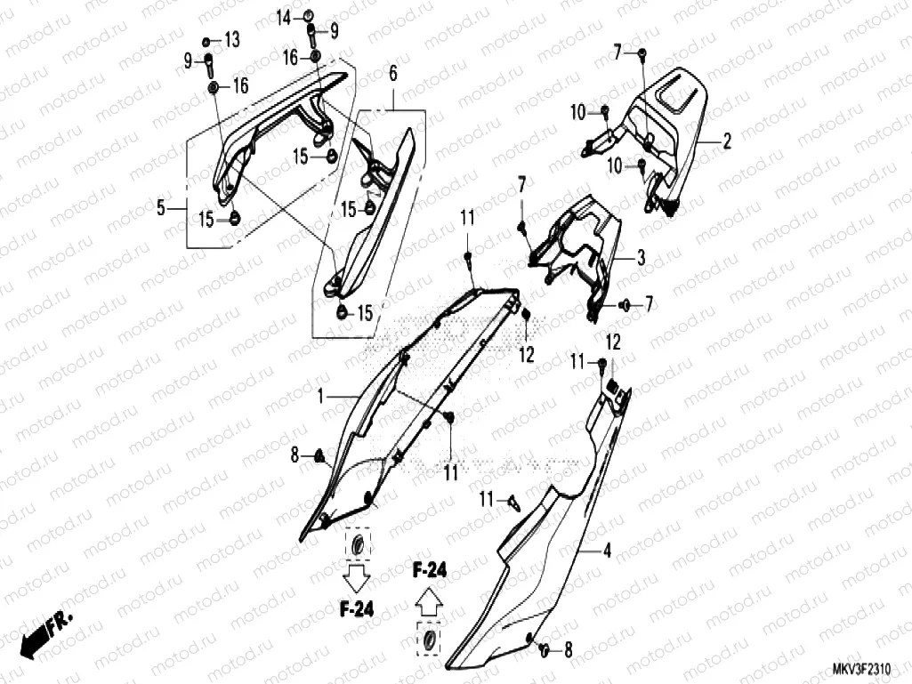 F-23-10 REAR COWL & REAR GRIP