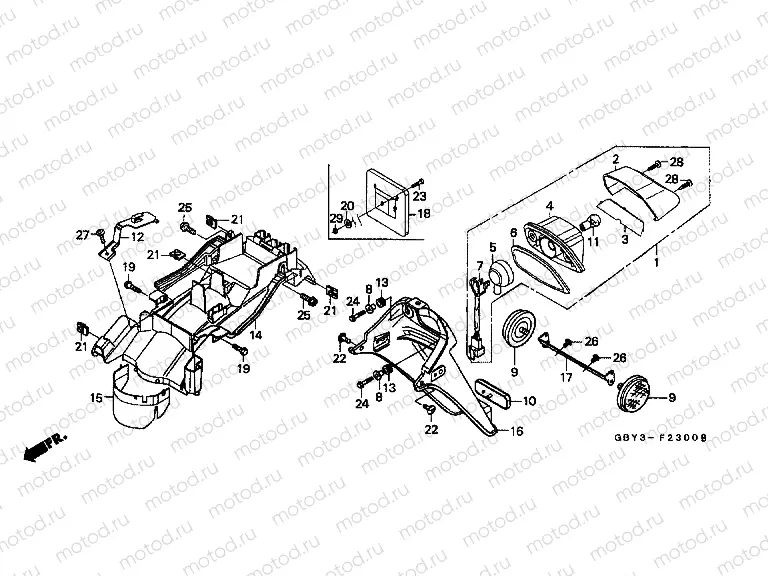 F-23 REAR COMBINATION LAMP / REAR FENDER
