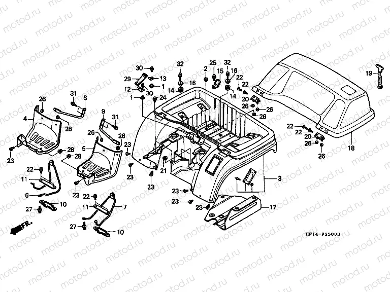 F-23 REAR FENDER (TRX200)