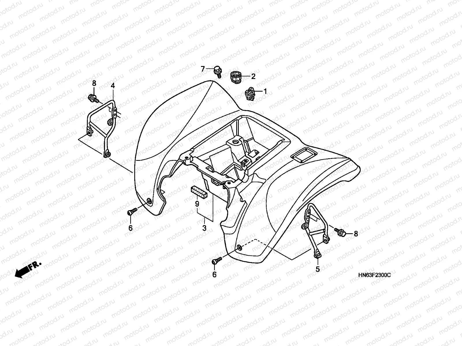 F-23 REAR FENDER (TRX250EX1/2/3/4/5)