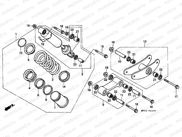 F-23 REAR SHOCK ABSORBER (CBR600FM / 2M / N / 2N / 2P)