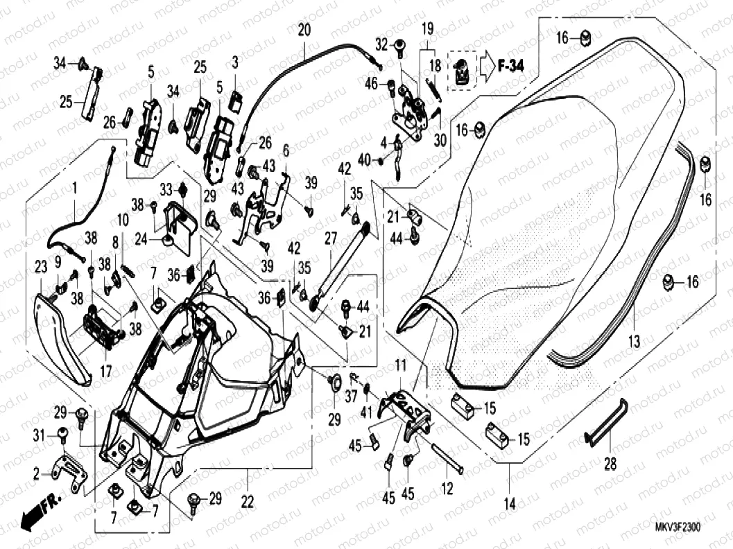 F-23 SEAT & FUEL LID