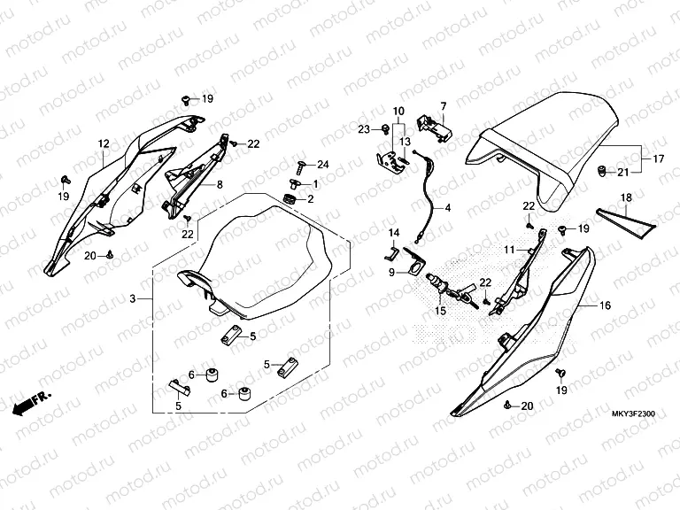 F-23 SEAT/REAR COWL