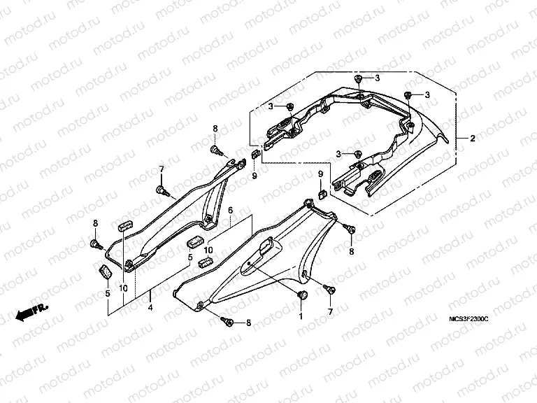 F-23 SIDE COVER / REAR ENGINE COVER