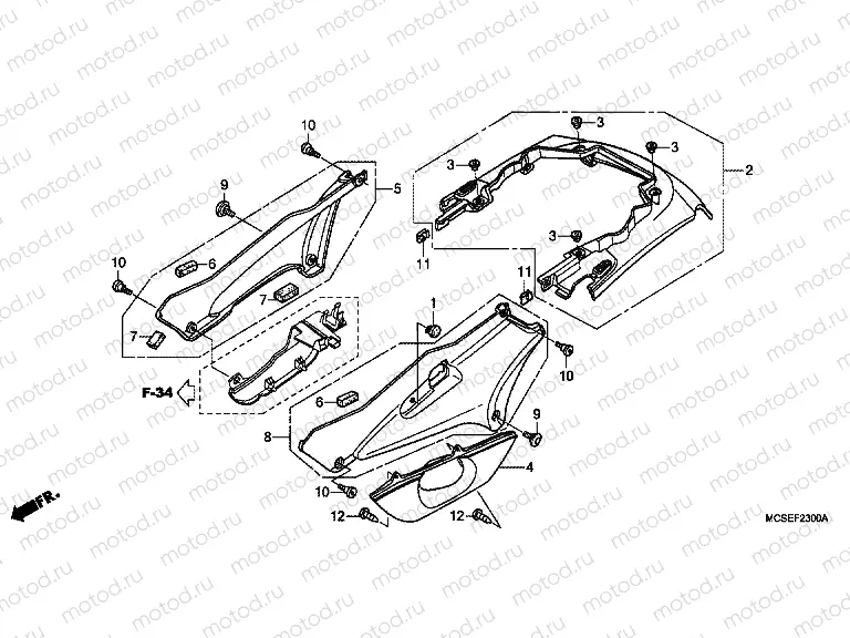 F-23 SIDE COVER / REAR ENGINE COVER