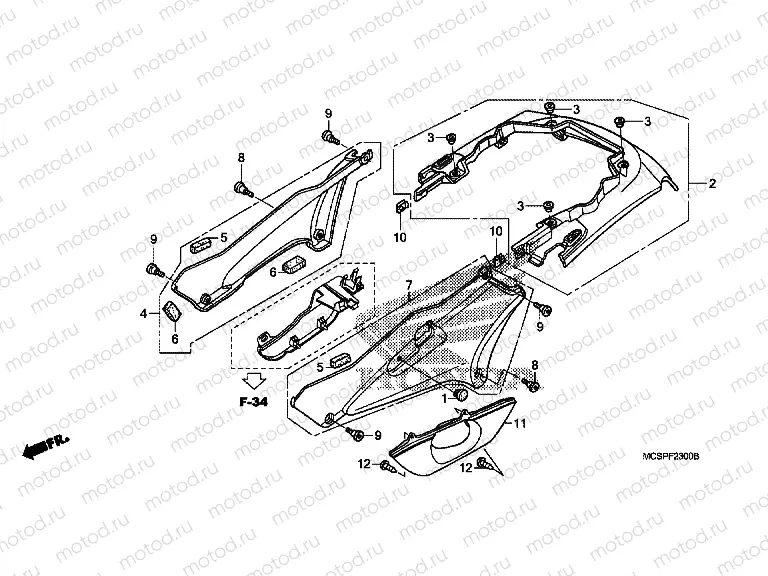 F-23 SIDE COVER / REAR ENGINE COVER