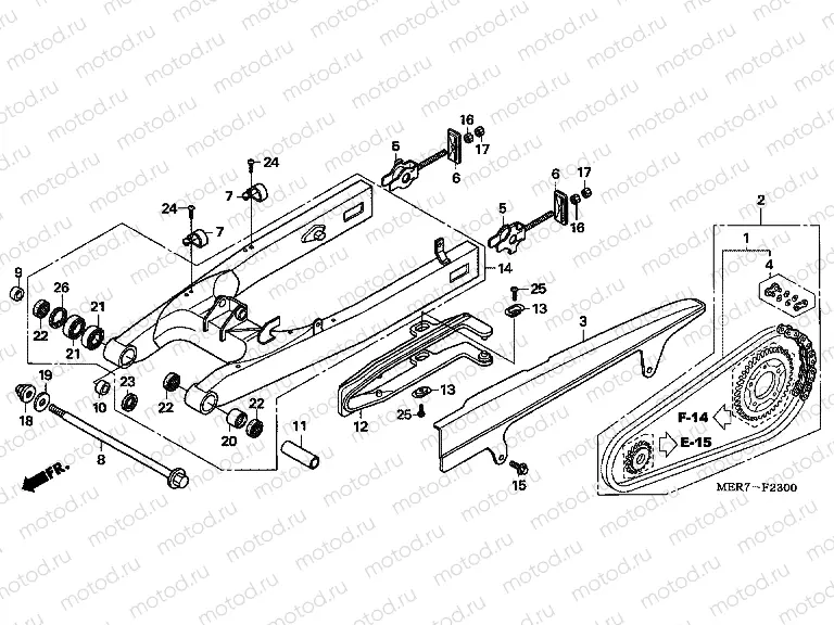 F-23 SWING ARM (CBF600S6 / SA6 / N6 / NA6)