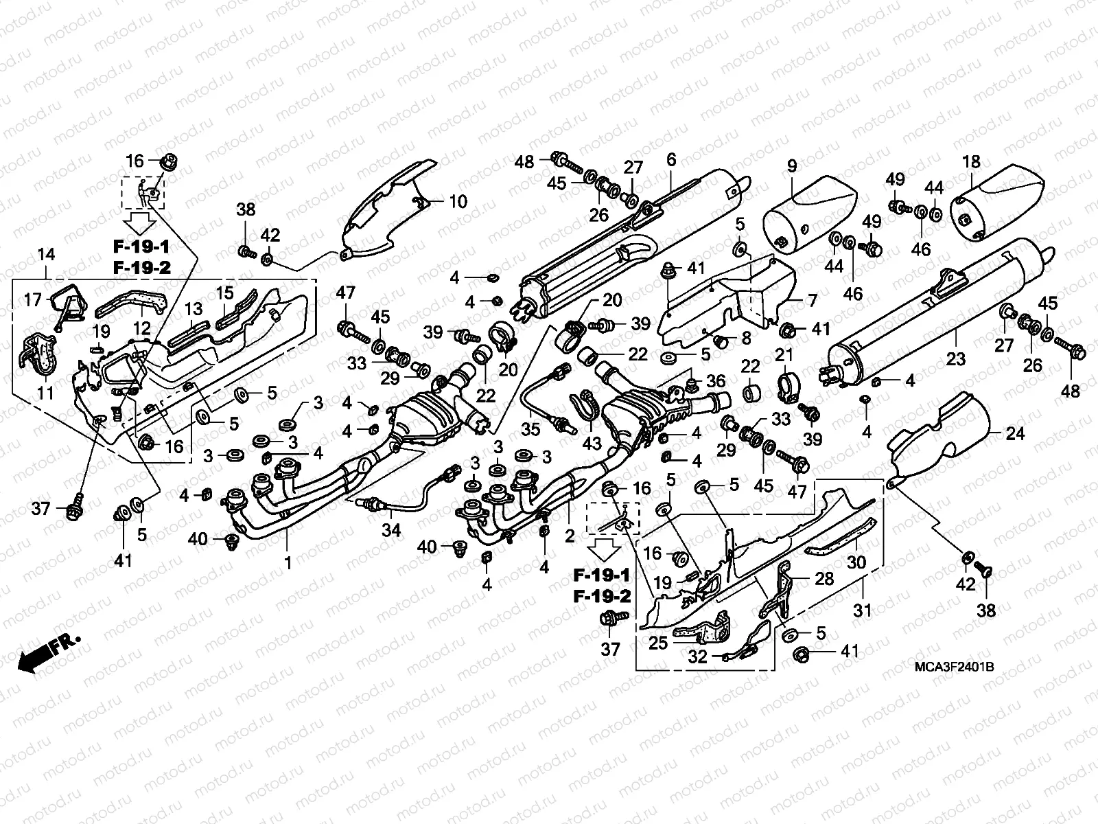 F-24-1 EXHAUST MUFFLER (6-E, EK, F, U, 2ED) (7/8-EXCEPT BR)