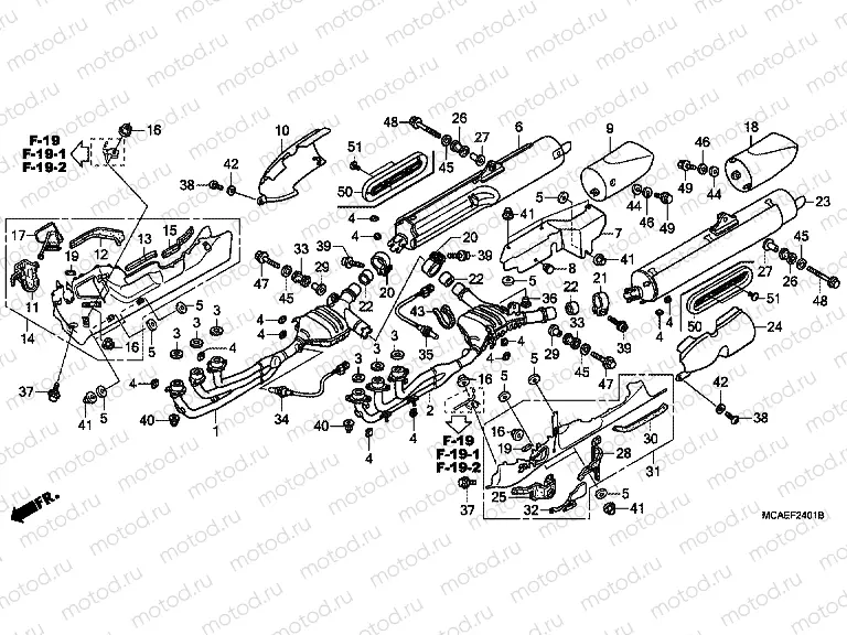 F-24-1 EXHAUST MUFFLER (EXCEPT GL1800-BR)