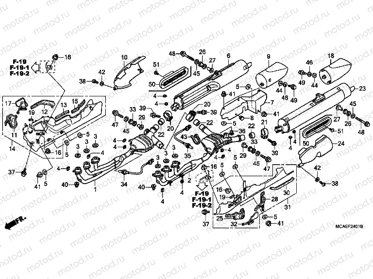 F-24-1 EXHAUST MUFFLER (EXCEPT GL1800-BR)