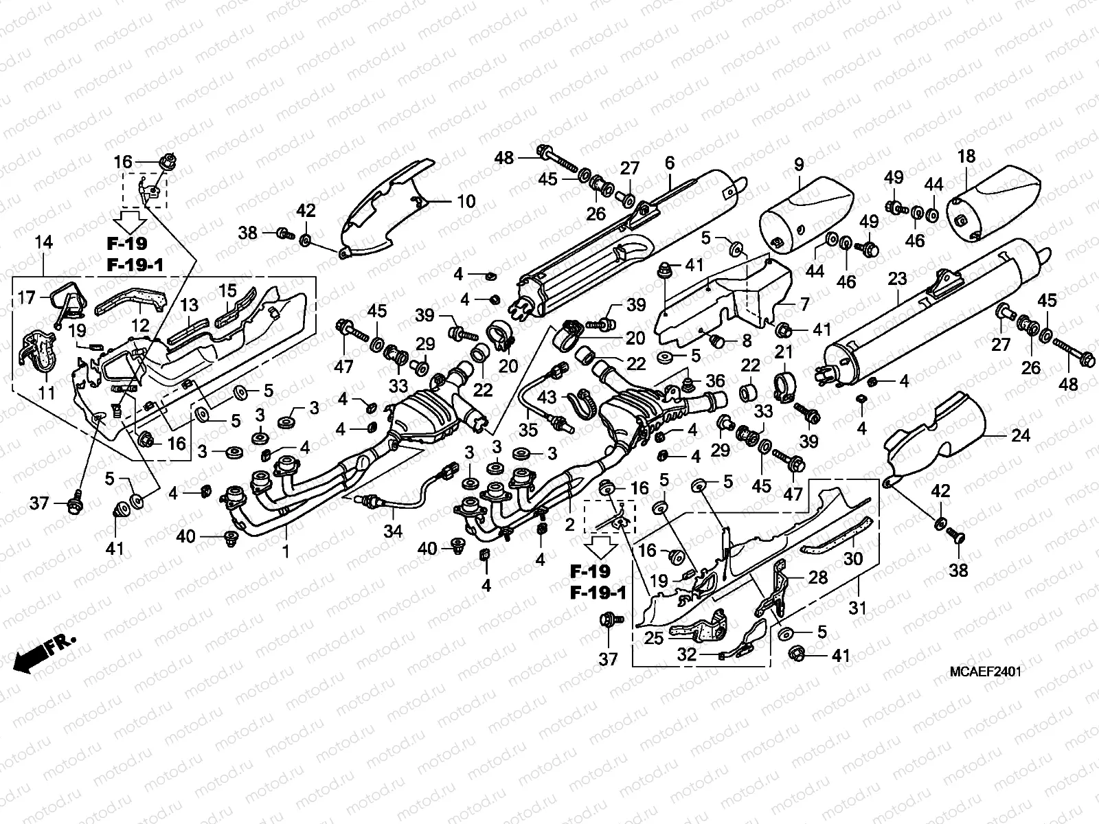 F-24-1 EXHAUST MUFFLER(EXCEPT GL 1800-BR)